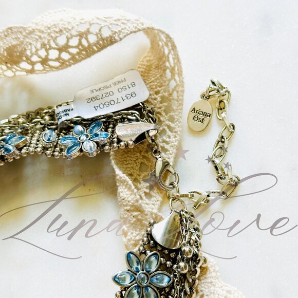 FREE PEOPLE x ARIANA OST Walsh Choker Necklace In Silver NWT - Picture 6 of 6